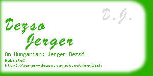 dezso jerger business card
